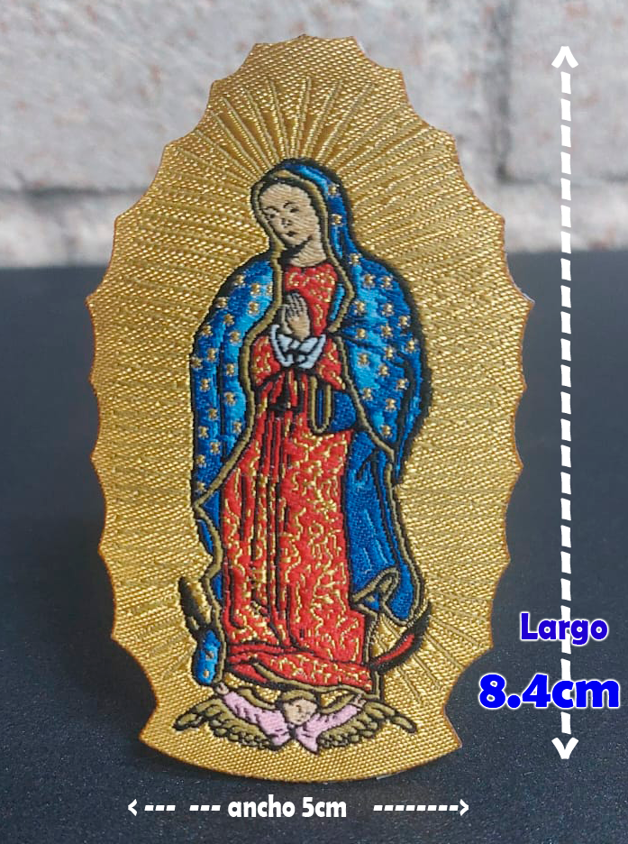 Parche Tejido , Virgen de Guadalupe, corte láser y entretela.